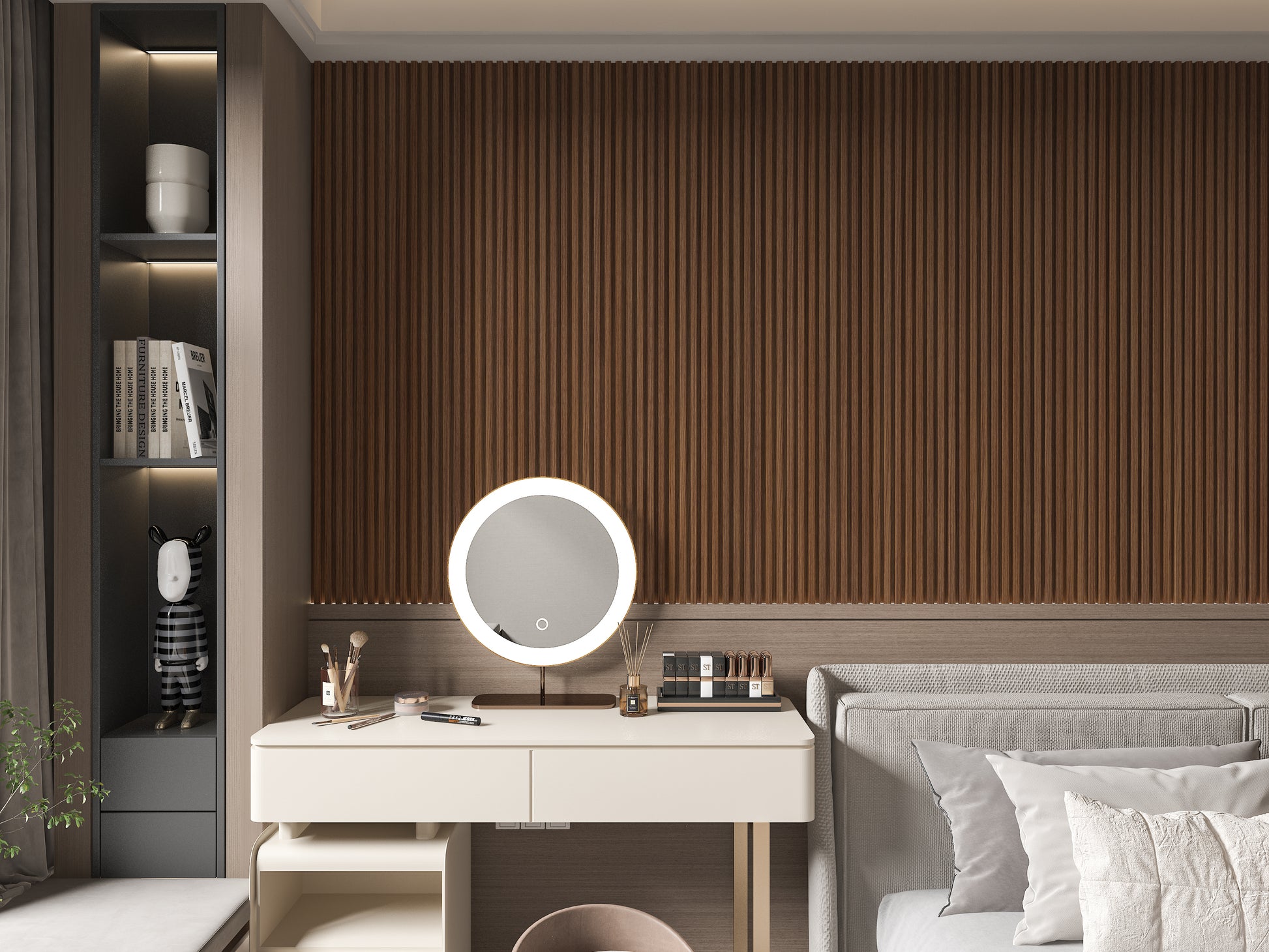 Midnight Elm WPC Fluted 3D Wall Panels. NewGen Depot. Bedroom Wall Design