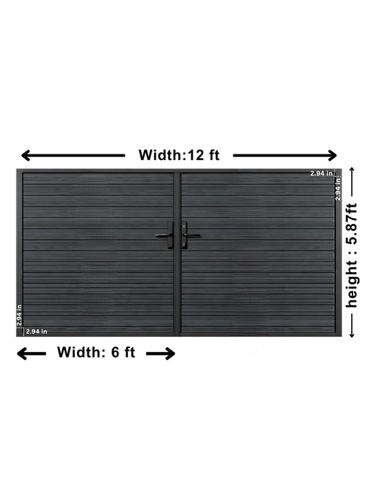 Aluminum Premium Fence Gate 12x6 – Modern, Heavy Duty, Full Privacy