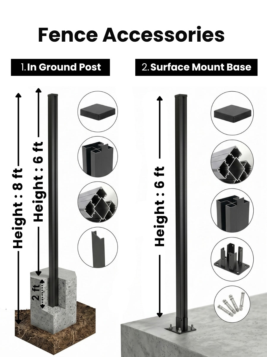 architectural aluminum fence post for luxury outdoor fencing