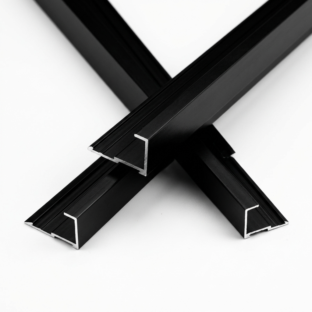 Aluminum end cap trim for wood veneer wall panels clean edge finish