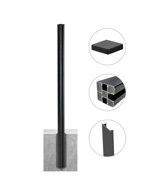 Extra tall aluminum fence post for commercial fencing projects