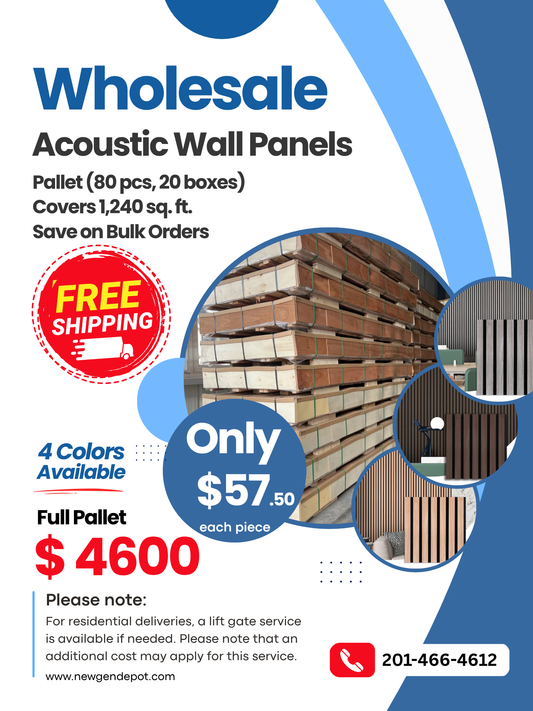 Wholesale Acoustic Wood Wall Panel – Free Shipping By Pallet (80 pcs, 94” x 24”) | Save on Bulk Orders