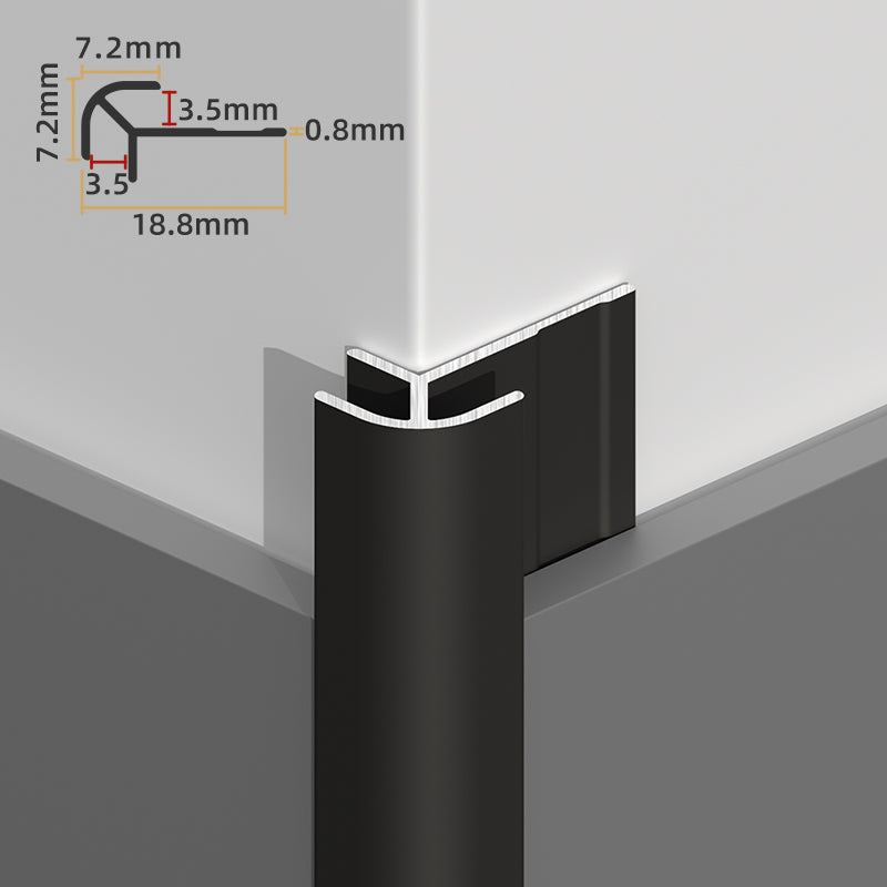 Aluminium Trim Outside Corner for PVC Marble Sheets 