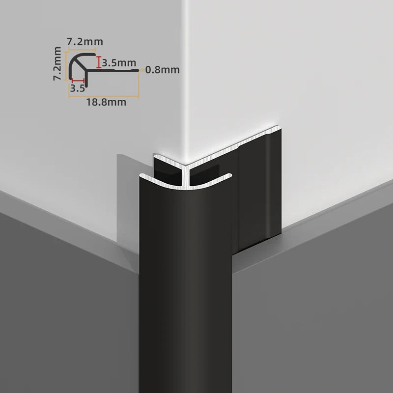 Aluminium Trim Outside Corner for PVC Marble Sheets 