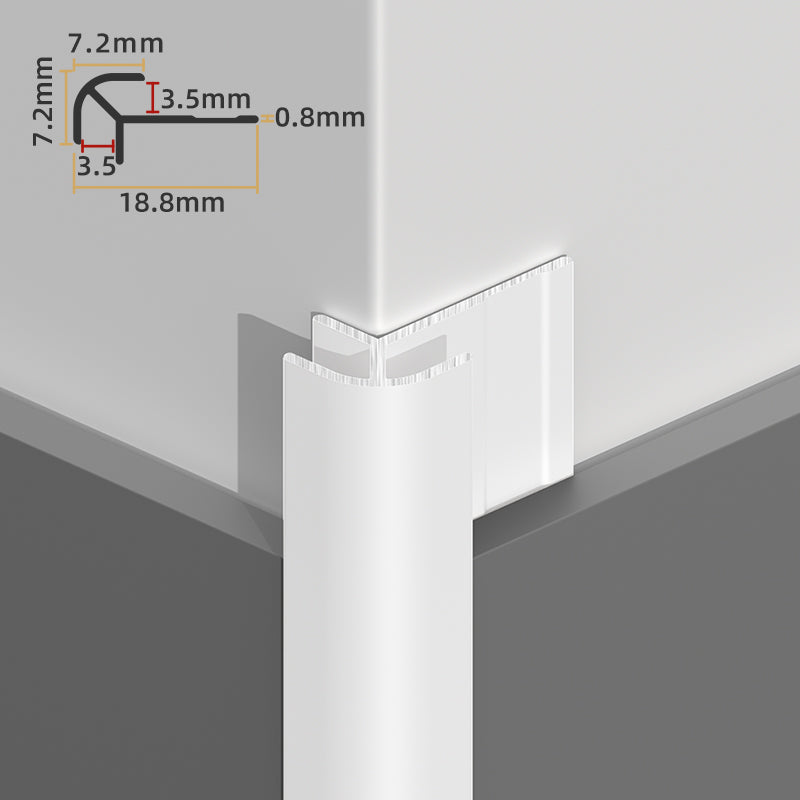 Aluminium Trim Outside Corner for PVC Marble Sheets White