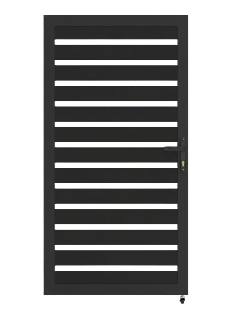 Aluminum premium fence gate 3x6 ft modern heavy duty semi privacy gate