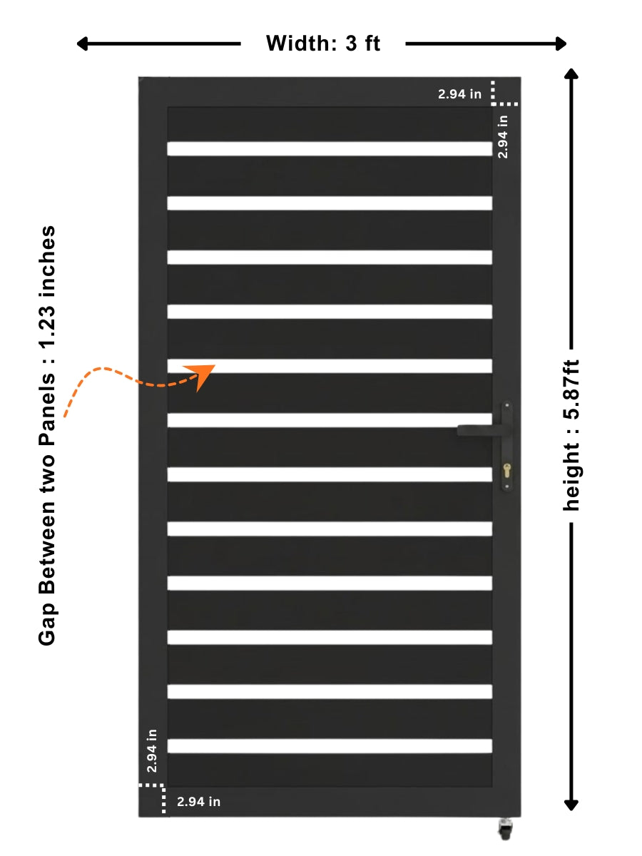 3ft x 6ft aluminum fence gate semi privacy modern outdoor gate panel