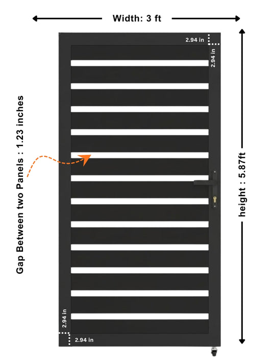 3ft x 6ft aluminum fence gate semi privacy modern outdoor gate panel