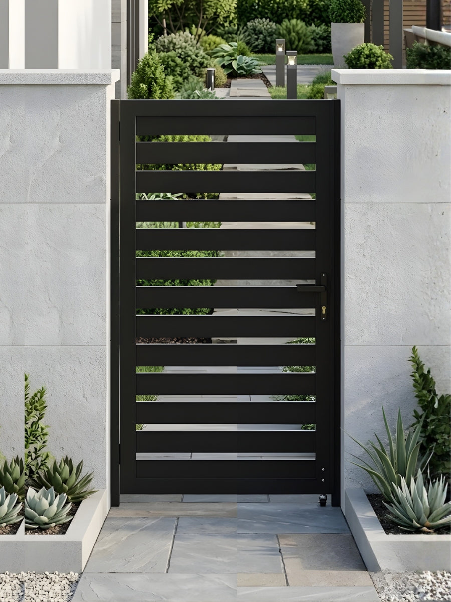 Aluminum fence gate 3ft wide 6ft tall semi privacy outdoor gate panel