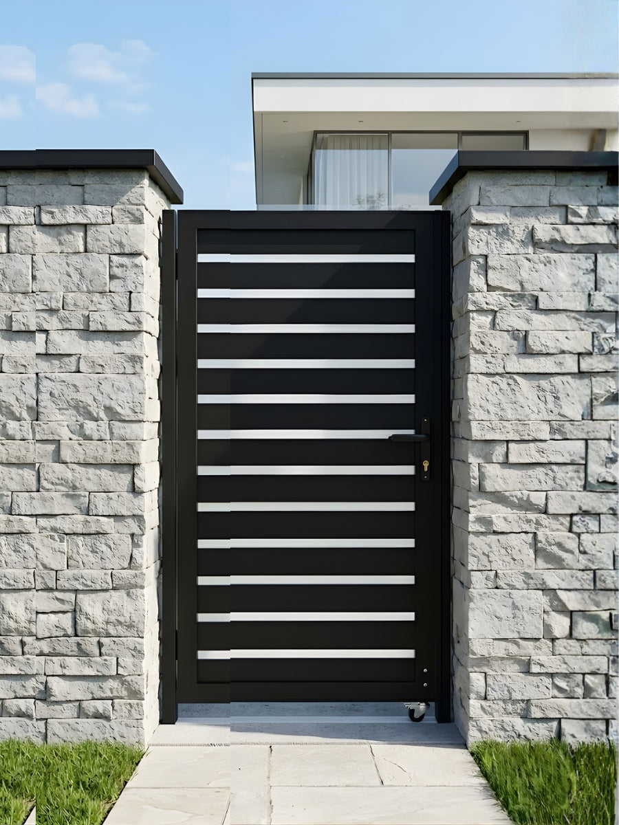 Durable aluminum semi privacy gate 3x6 ft for residential boundary fencing