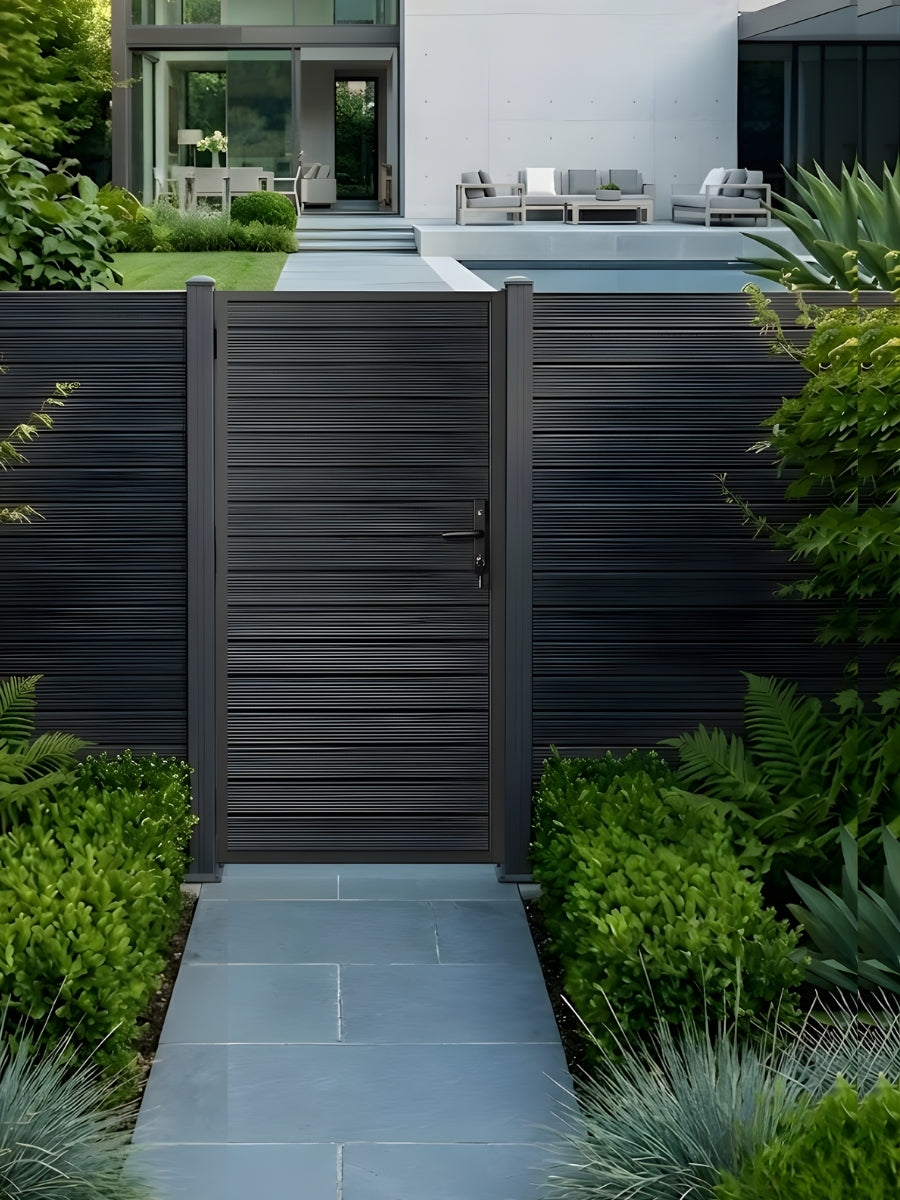 Modern aluminum privacy fence gate 3 by 6 ft durable outdoor gate