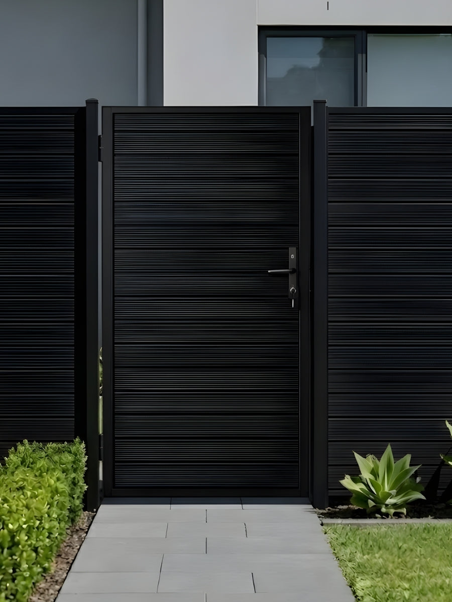 Premium aluminum fence gate 3x6 ft full privacy secure outdoor entry