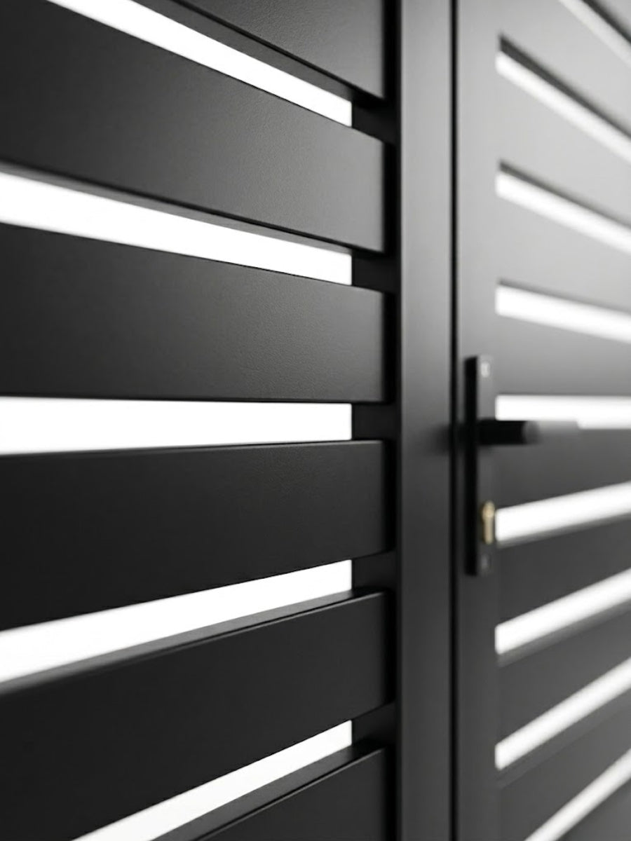 durable aluminum double swing gate semi privacy outdoor gate 6ft height