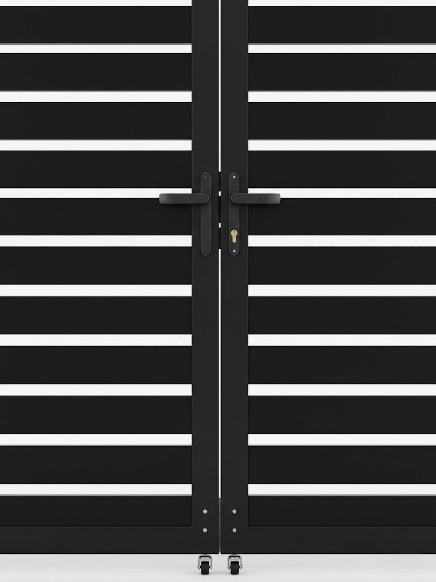 semi privacy aluminum driveway gate 10ft wide double gate exterior design