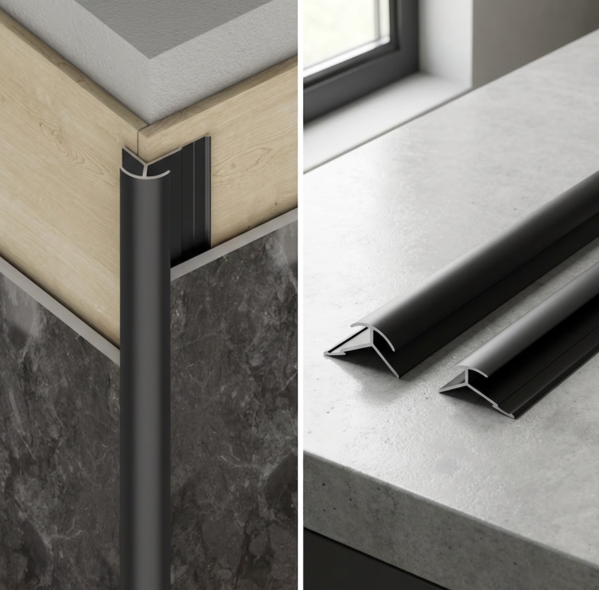 Black Aluminum Round Trim 8mm