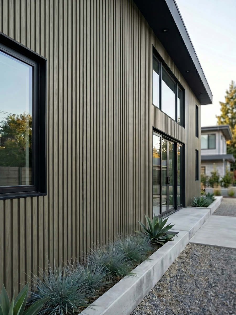 Luxury ancient wood composite facade cladding for modern architecture