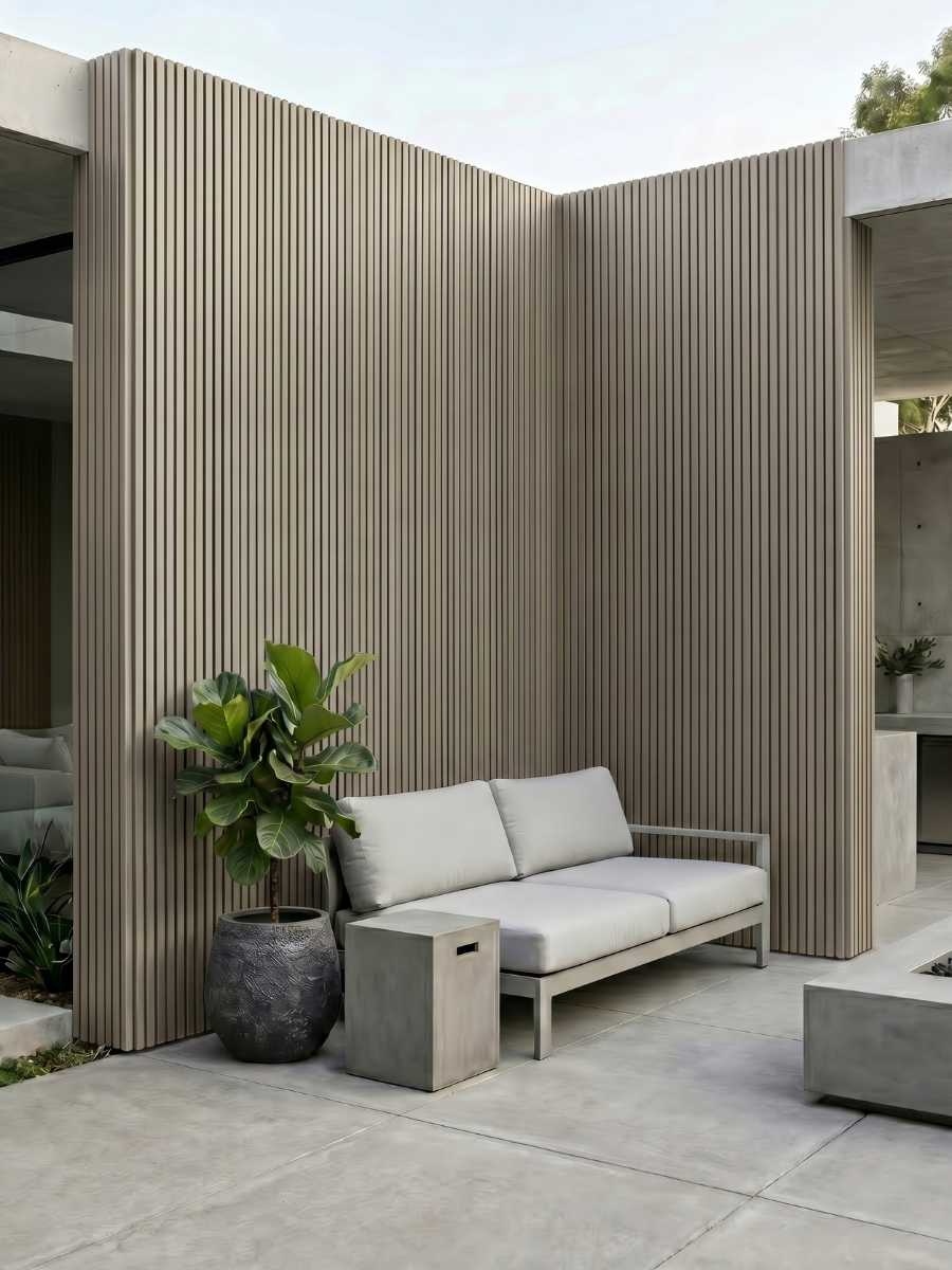 Exterior ancient wood WPC wall panels for stylish outdoor spaces