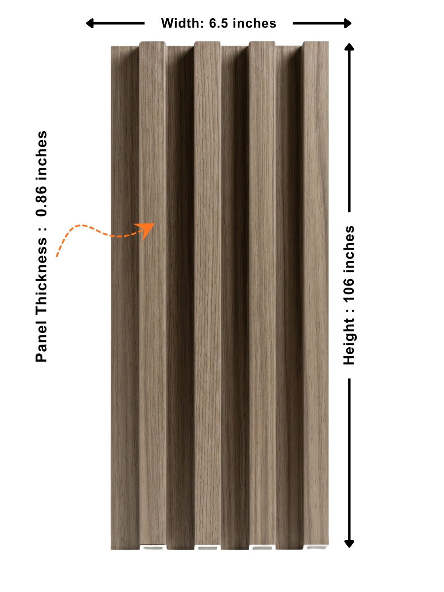 Carborn Gray WPC Fluted 3D Wall Panels | 42.9 sq. ft./Box – NewGen
