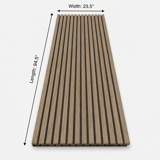 Ash Wood Acoustic Slat Wall Panel | Premium 3-Sided Veneer
