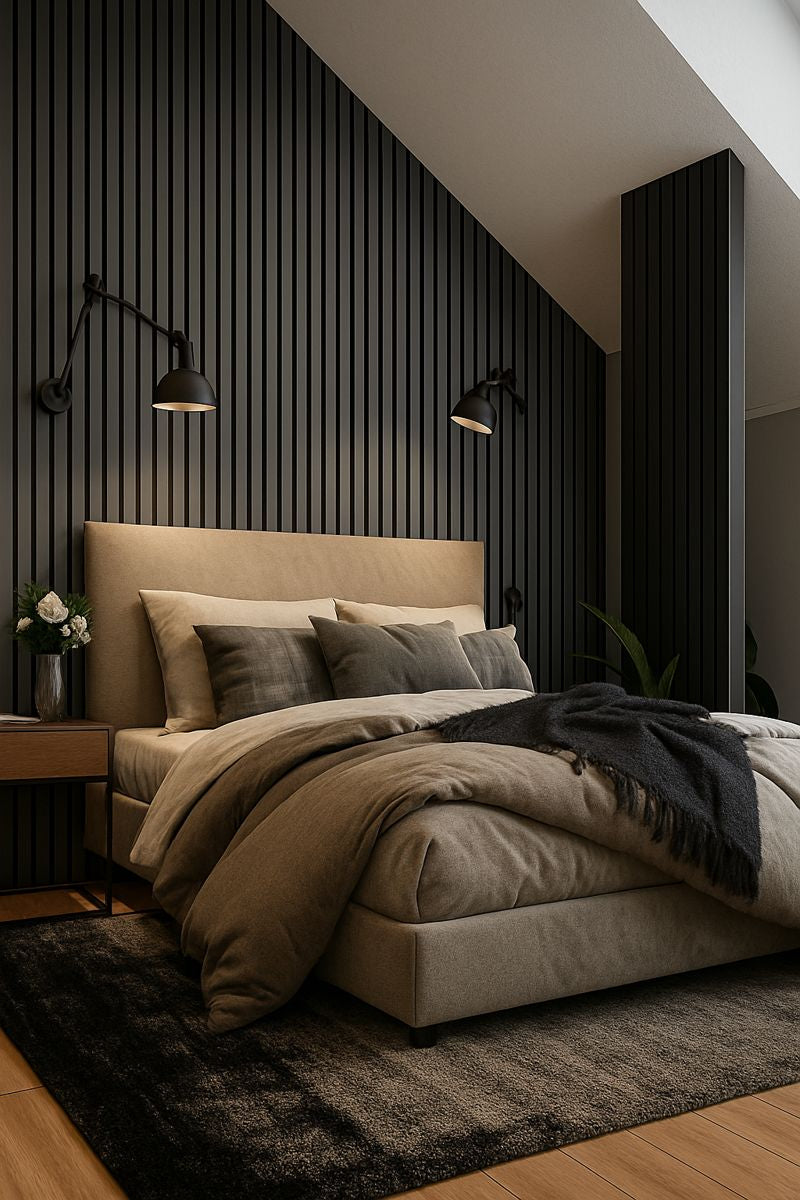 3-sided wood veneer acoustic slat panel side and edge detail