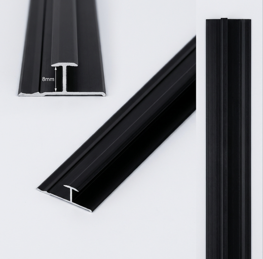 Black Aluminum Alloy Seamless Connection H Trim 
