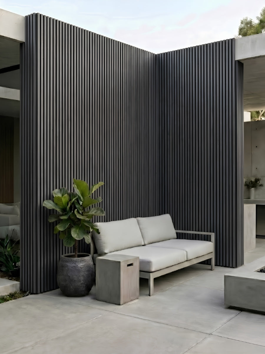 Gray and Black Modern Composite Wide Exterior Cladding | 5 PC/Box