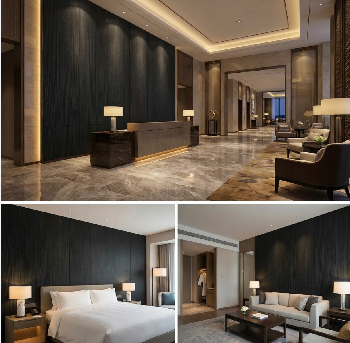 Blackwood Wall panels commercial grade for hotels 
