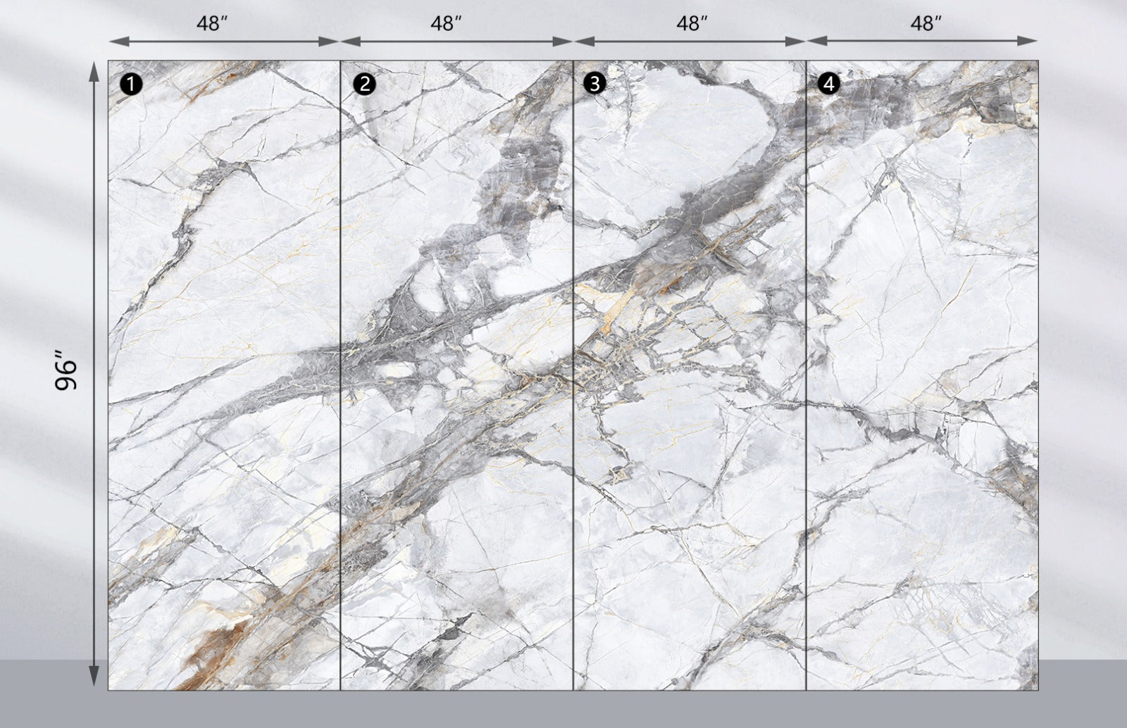 Book Match design Wall Panels Gray Deep