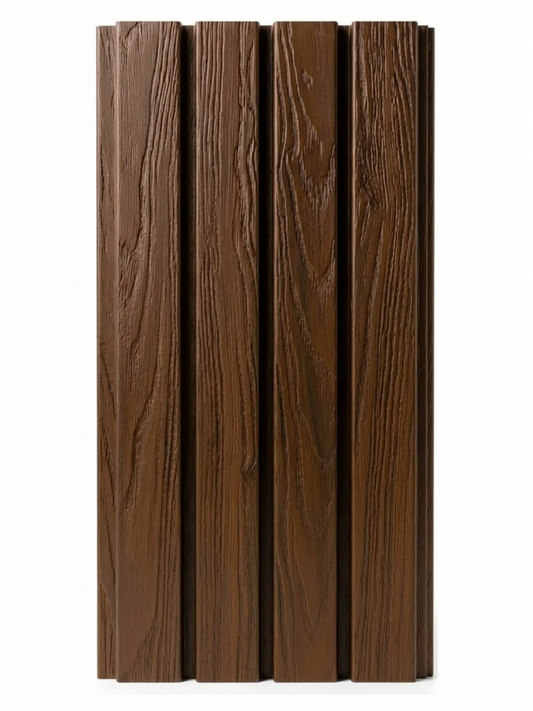 Brown composite wide exterior cladding panels for modern homes