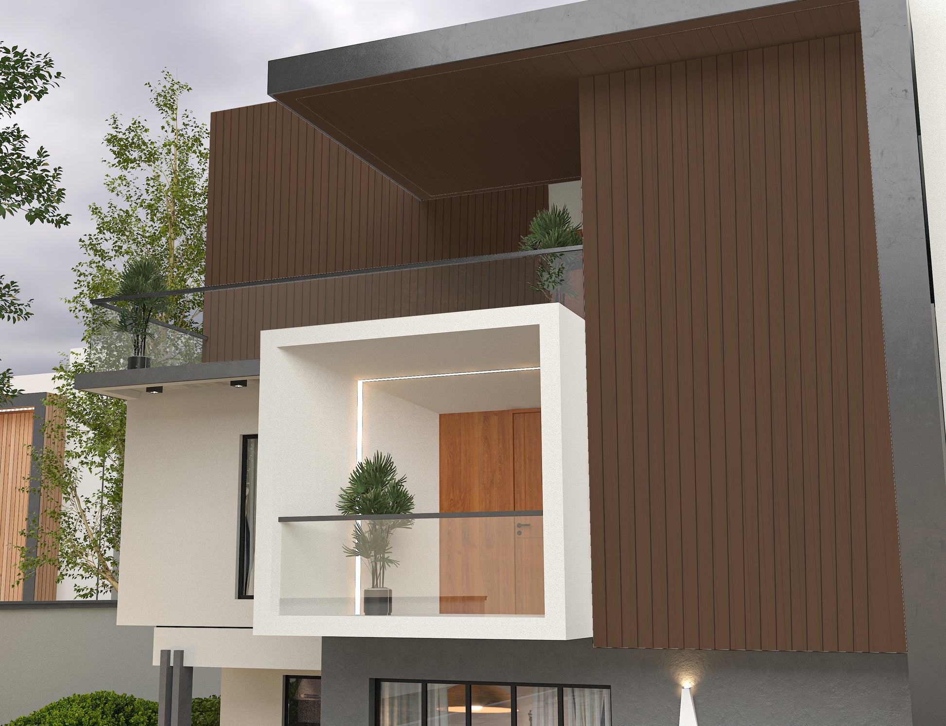 Brown Composite Exterior Cladding Boards 