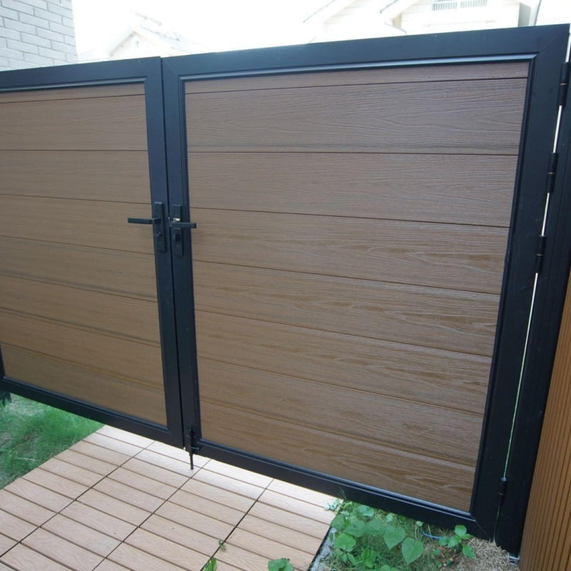 Brown Modern Composite double gate with double lock 