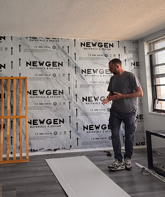 Final Installation Reveal: Calacatta White Marble PVC Wall Design – NewGen Depot