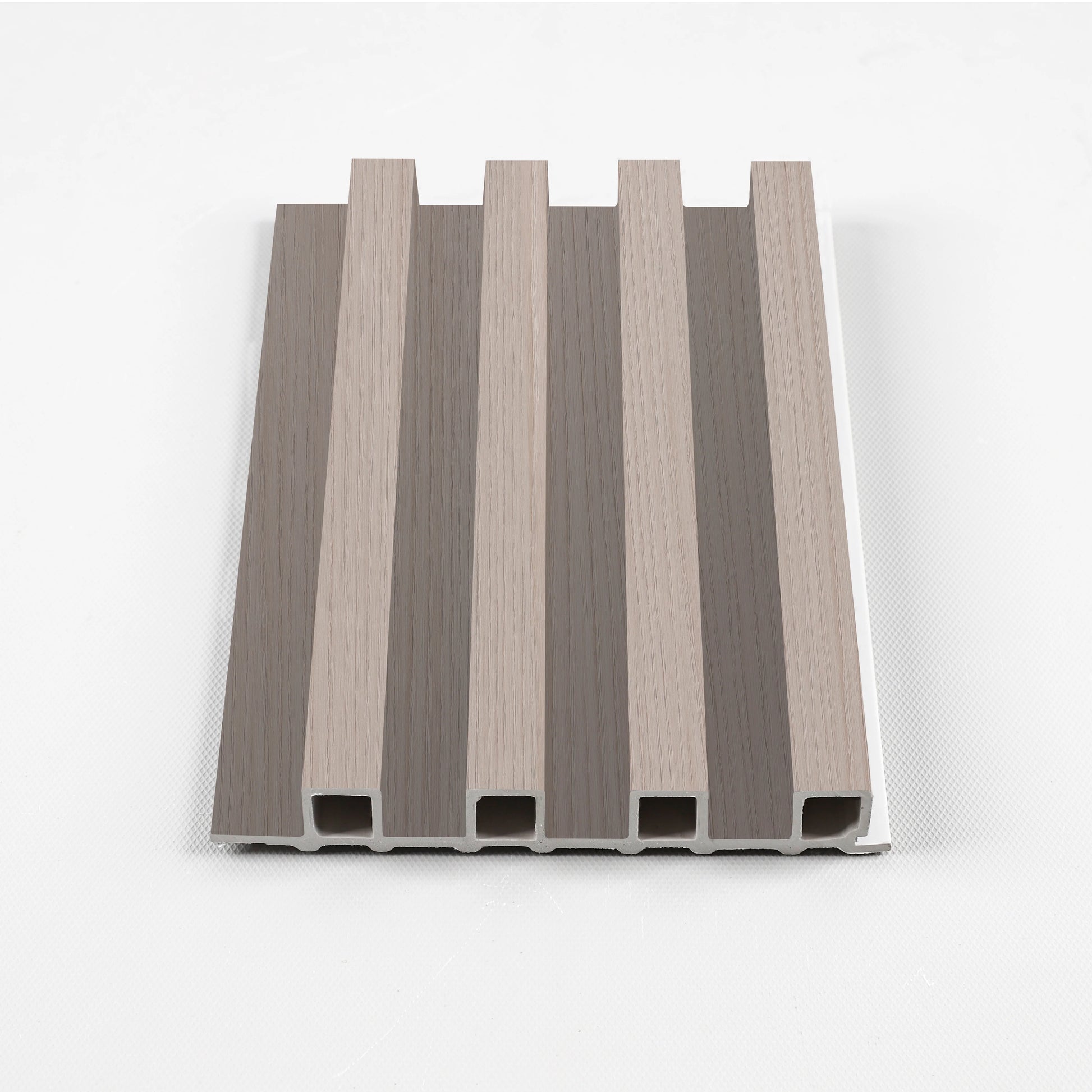 Cedar Oak  Lightweight WPC fluted wall panel sample for home interiors