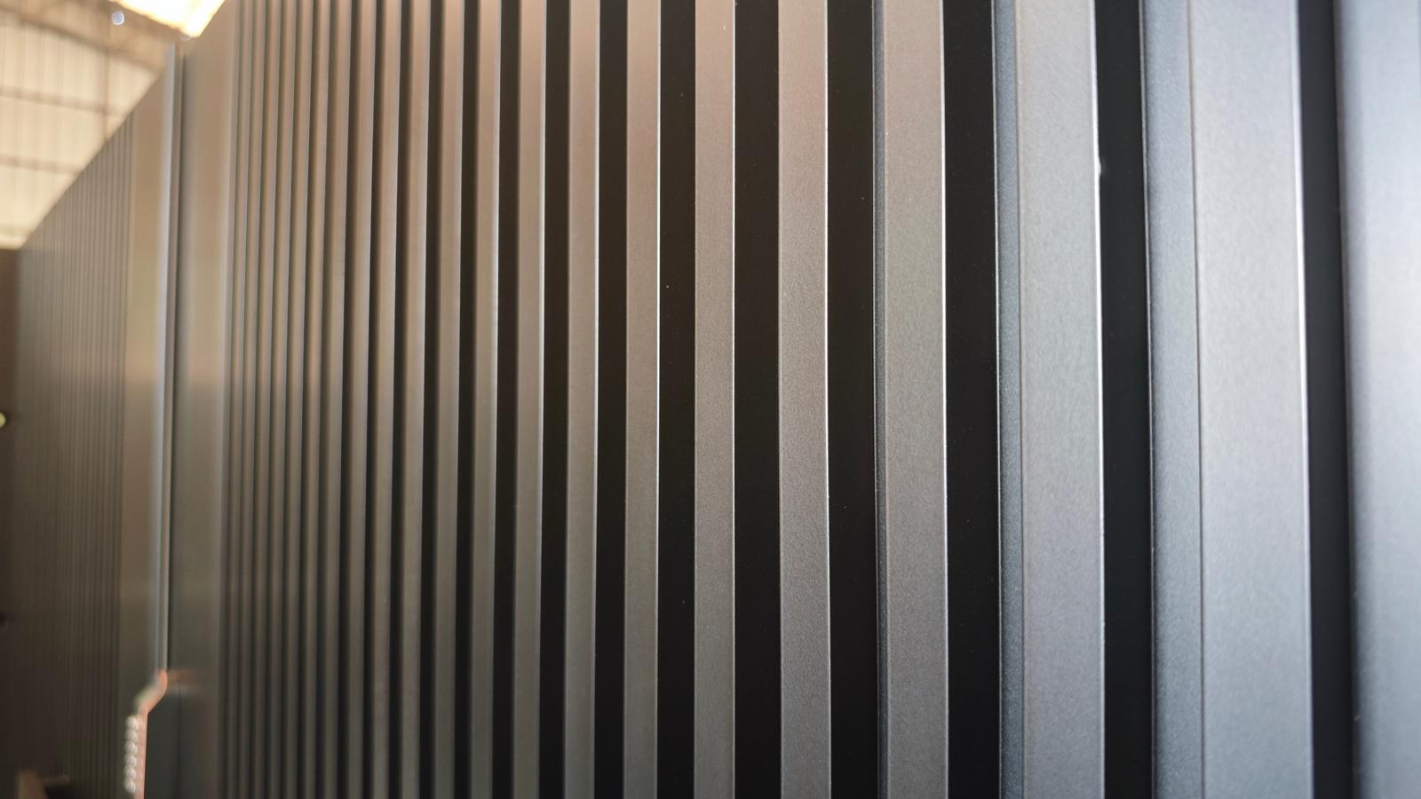 Close-up Aluminum Luxury Black Double Swing  Gate with digital lock and key