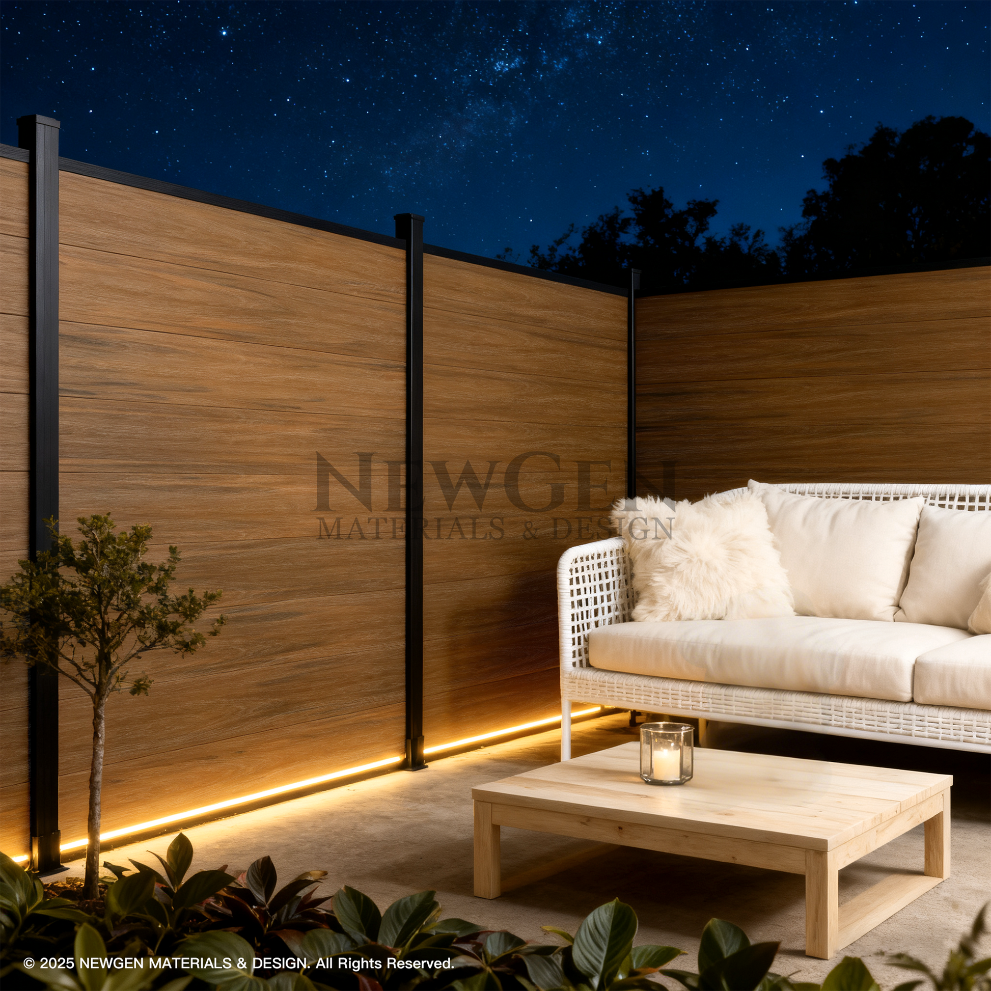 Co-extruded walnut composite fence boards at wholesale pricing