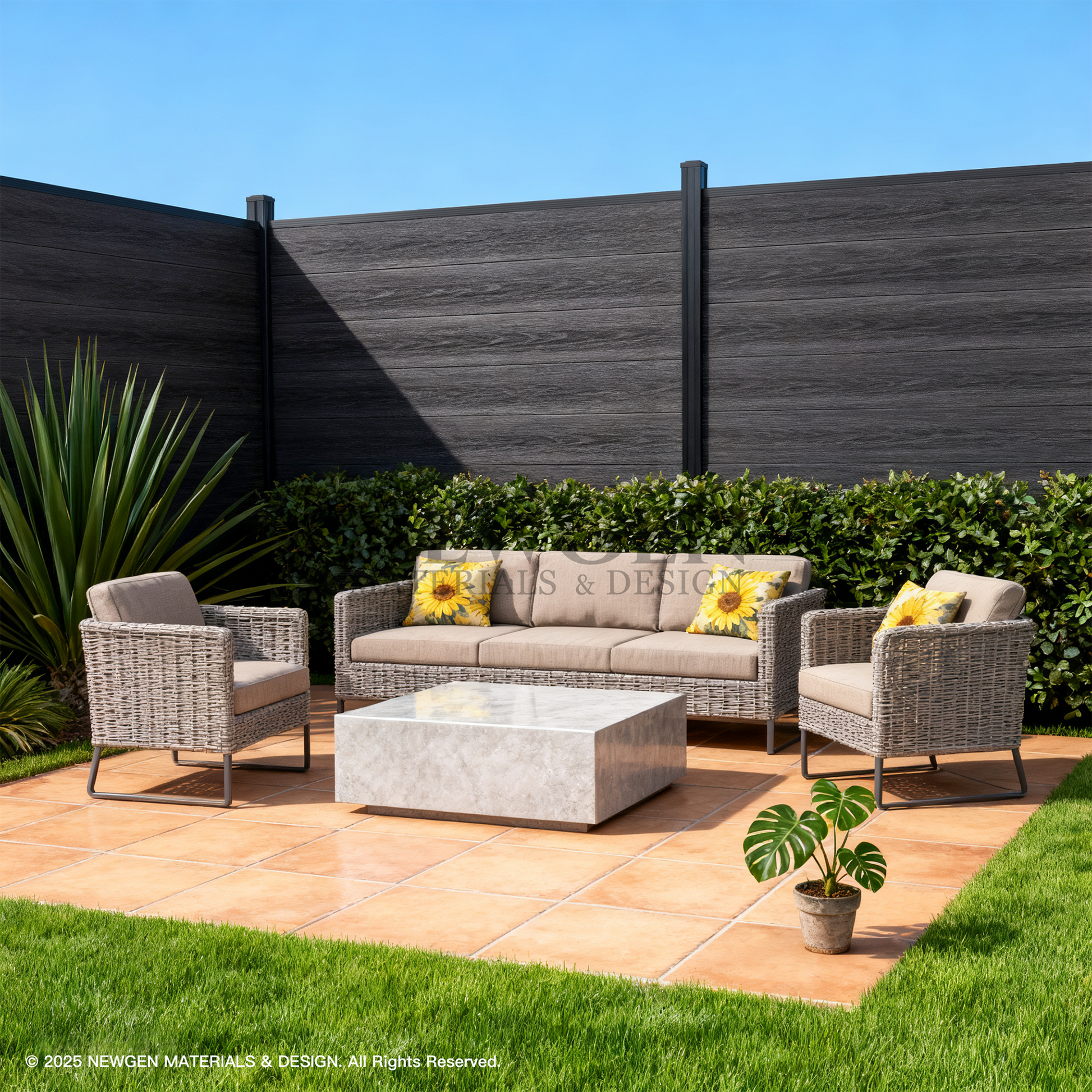 Multi color composite fence panels bundle 35 48 sections