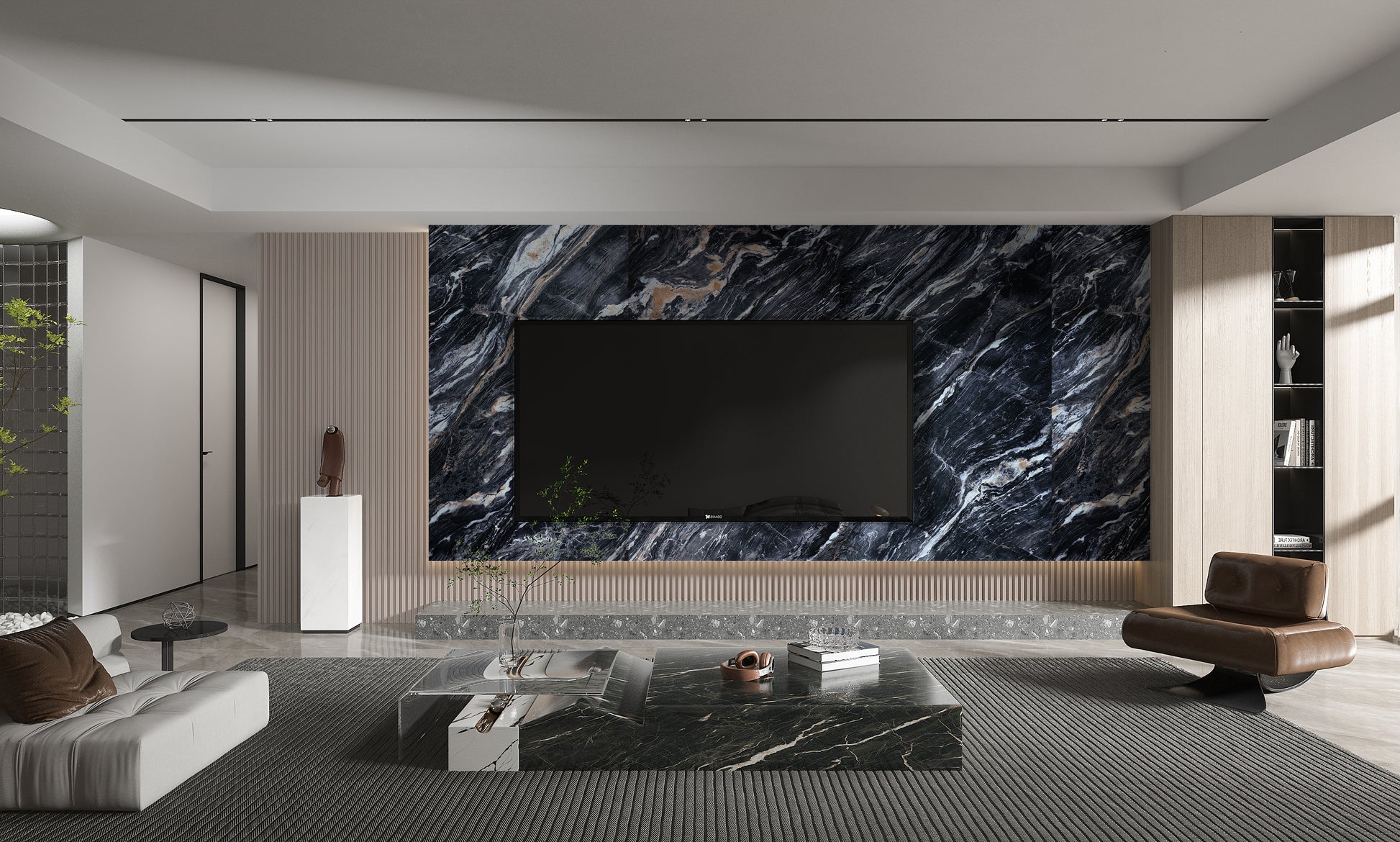3D Doral Night marble wall panel
