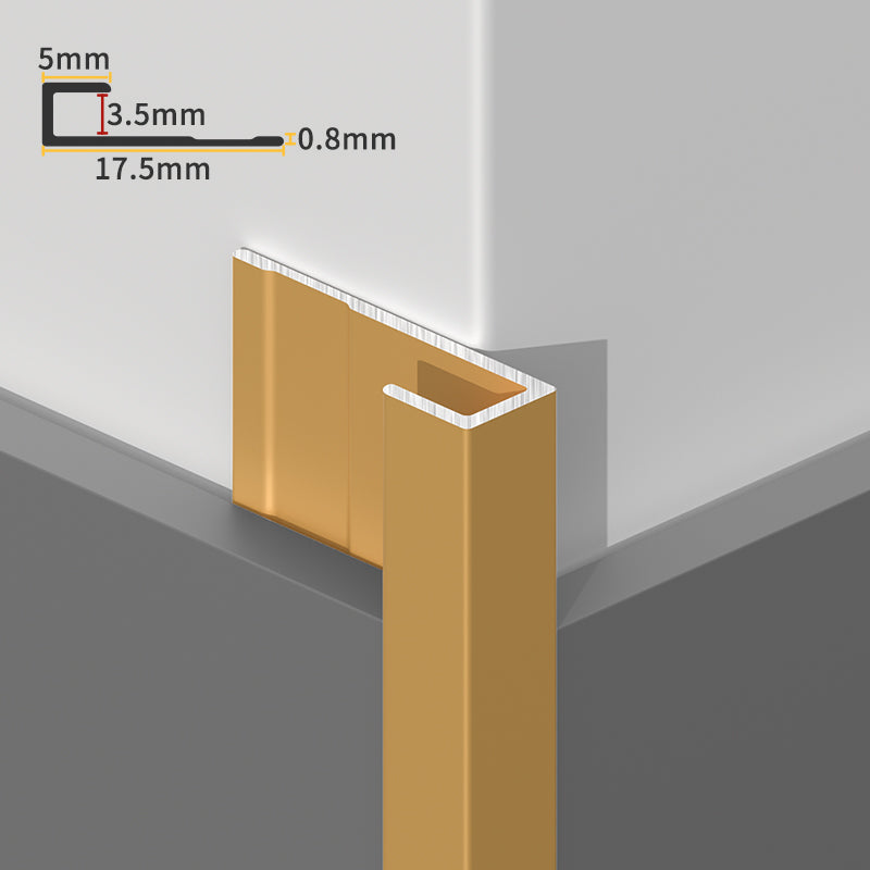 Gold Aluminium Trim, End Cap   for PVC Marble Sheets White