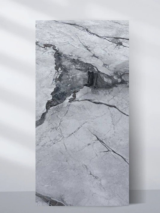 Gray Brown Veined Marble UV Protected PVC Wall Panel - 4x8 ft, Fireproof & Waterproof, (32 sq. ft)