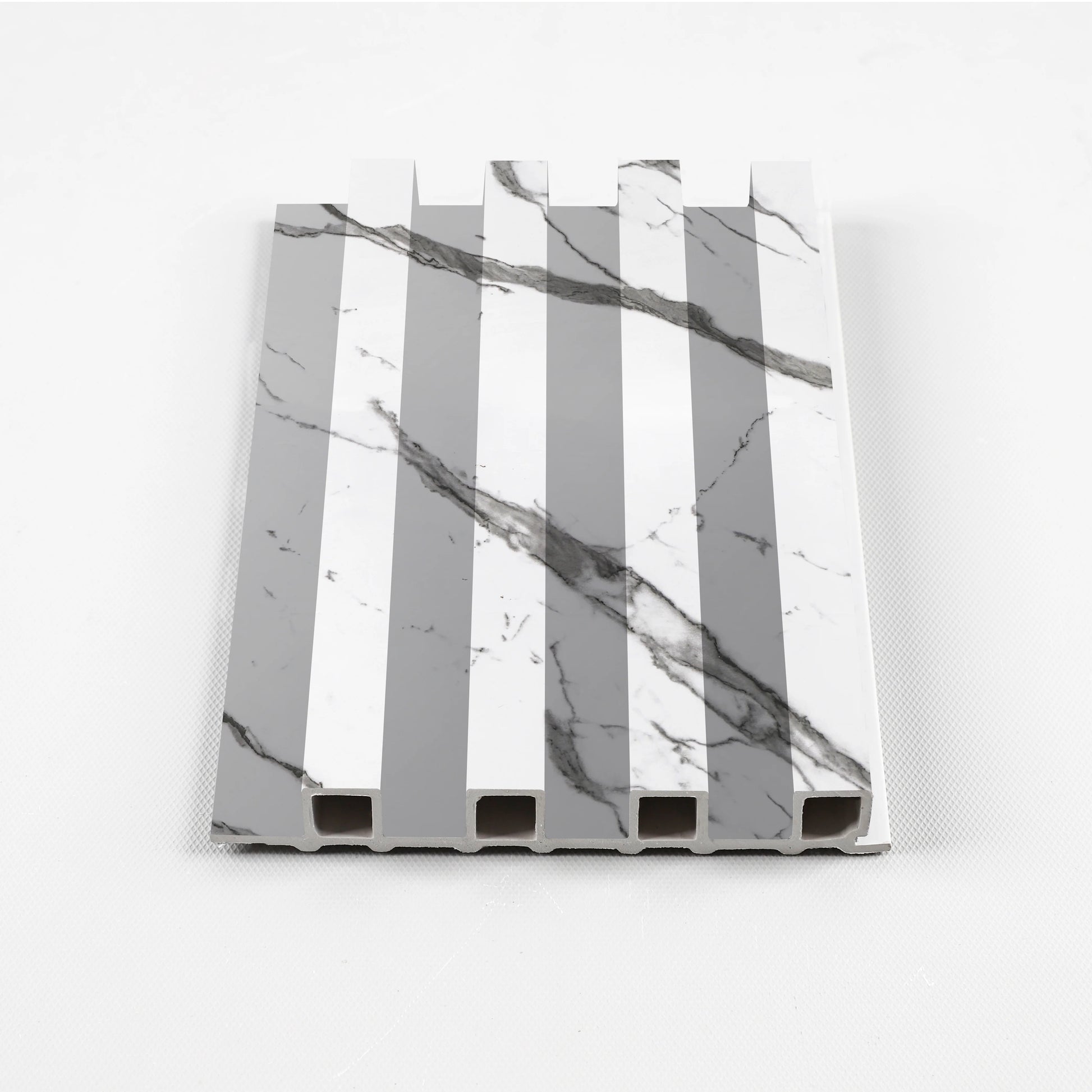 Gray Vain Architectural WPC fluted panel sample with clean lines