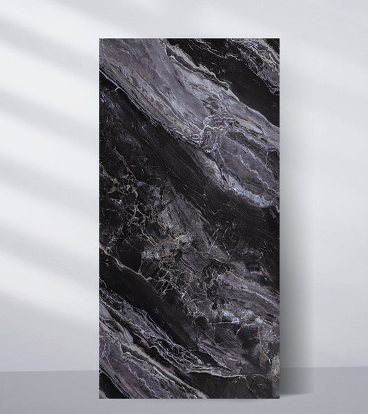 Noir Vein Marble UV Protected PVC Wall Panel - 4x8 ft, Fireproof & Waterproof, (32 sq. ft)