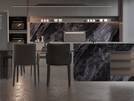 Noir Vein Marble UV Protected PVC Wall Panel - 4x8 ft, Fireproof & Waterproof, (32 sq. ft)