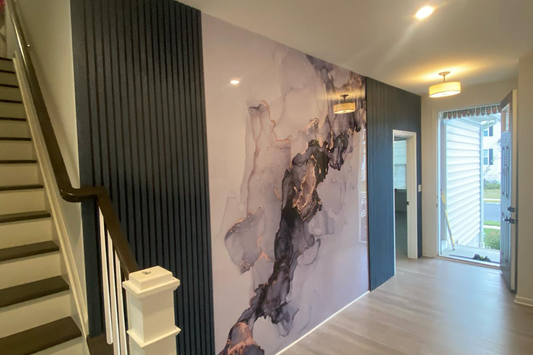 PVC marble sheet feature wall design