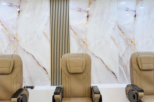 PVC marble sheet panel realistic stone look for interior walls