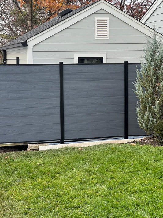 Backyard composite fence providing privacy