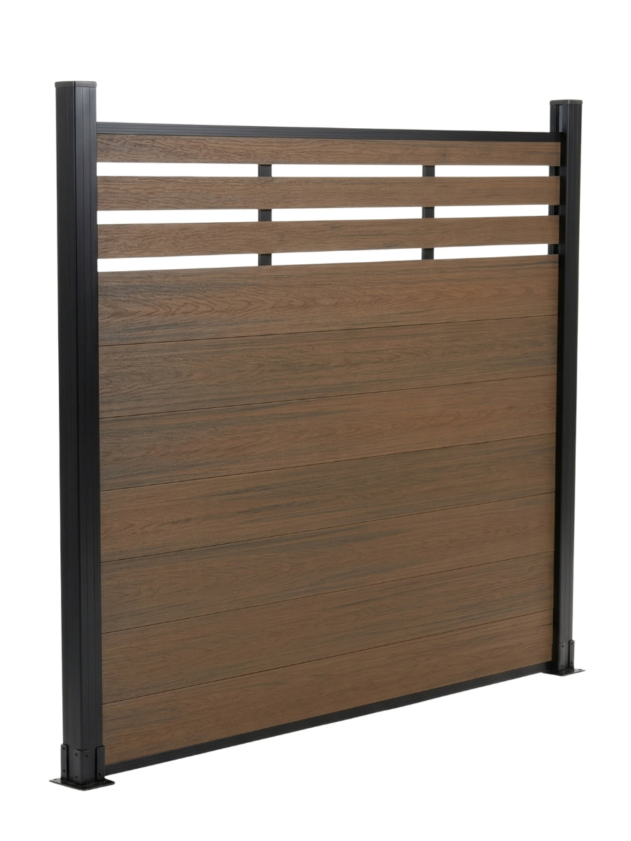 Walnut Lattice-Top Composite Privacy Fence | 6 x 6 Ft – NewGen Depot