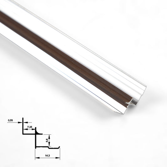 6.3mm Aluminum Inside Corner Trim for Wood Veneer Wall Panels – Matching Color