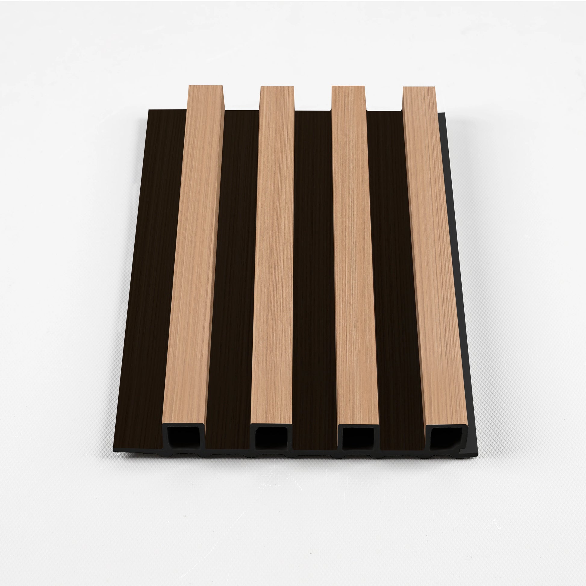 Maple Slate Black Easy-install WPC fluted wall panel sample for interior use