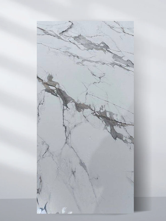 Moonlit Vein Marble UV Protected PVC Wall Panel - 4x8 ft, Fireproof & Waterproof, (32 sq. ft)