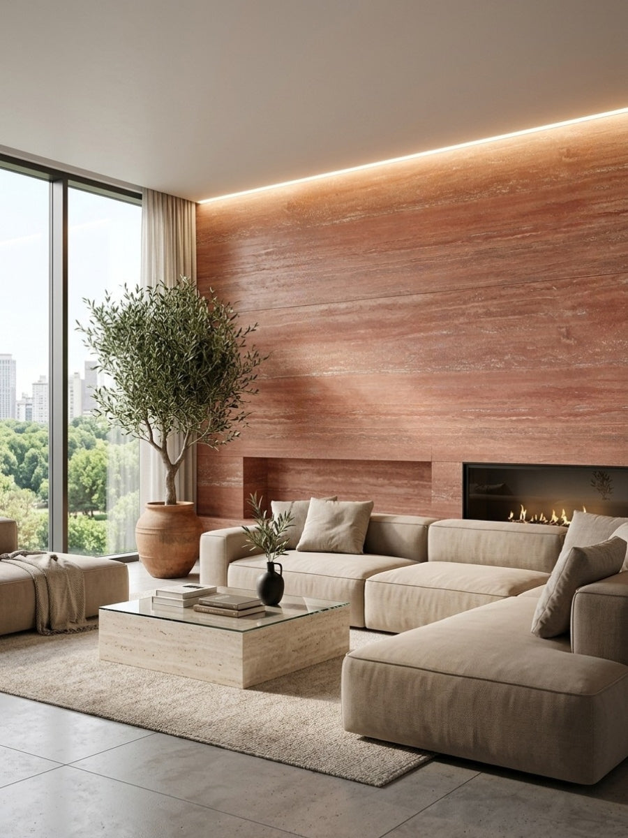 Fire-Rated Natural Travertine Flexible Soft Stone Panels
